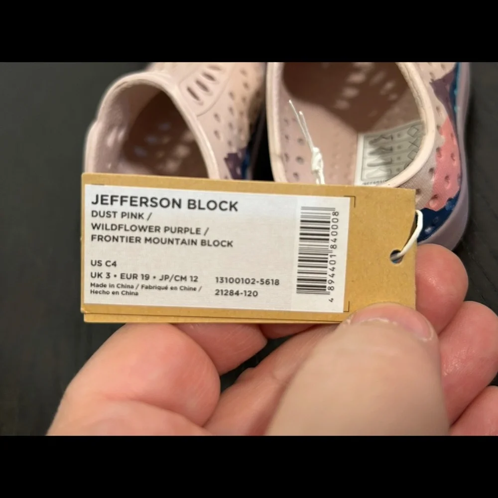 Native Jefferson Block Shoe Pink/Purple/Frontier Mountain Little Kids C4